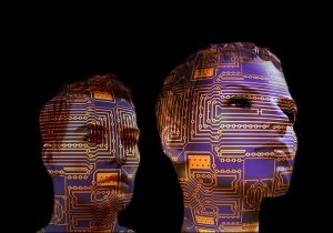 Printed circuits on faces. artificial intelligence in libraries